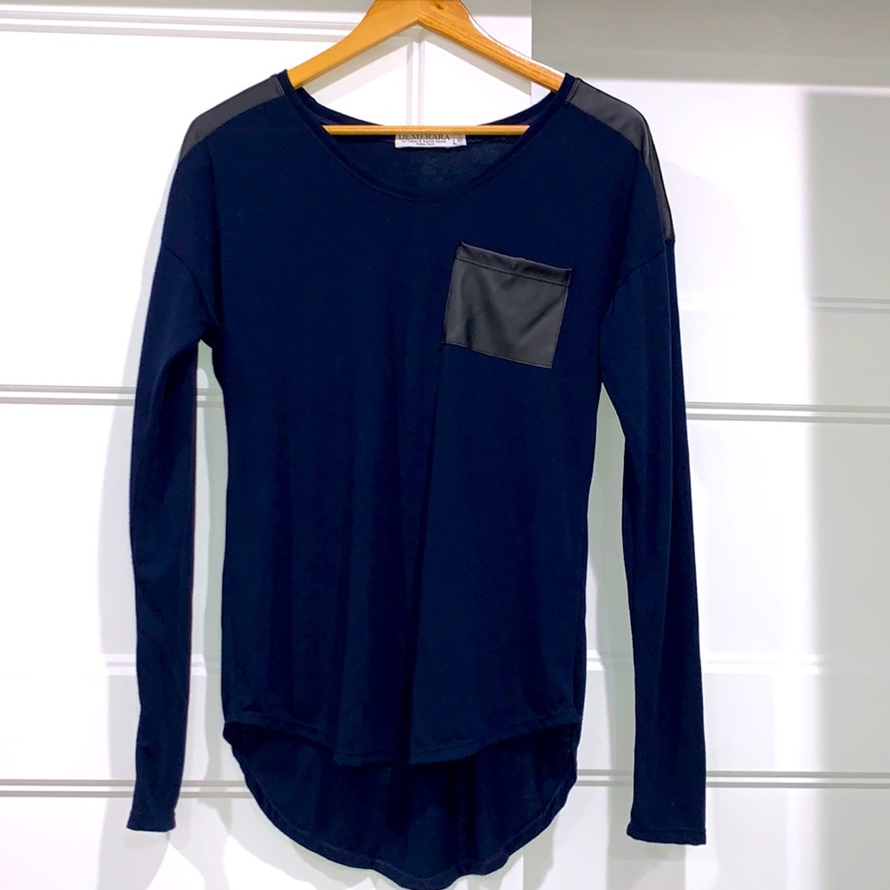 Long sleeve Demerara navy blue shirt